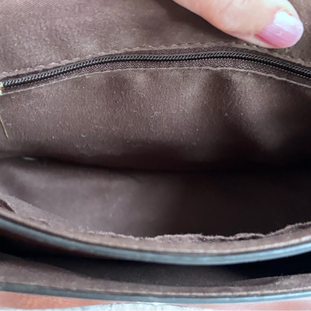 Vegan Leather-Style Saddle Crossbody Bag in Brown - Picture 7 of 10